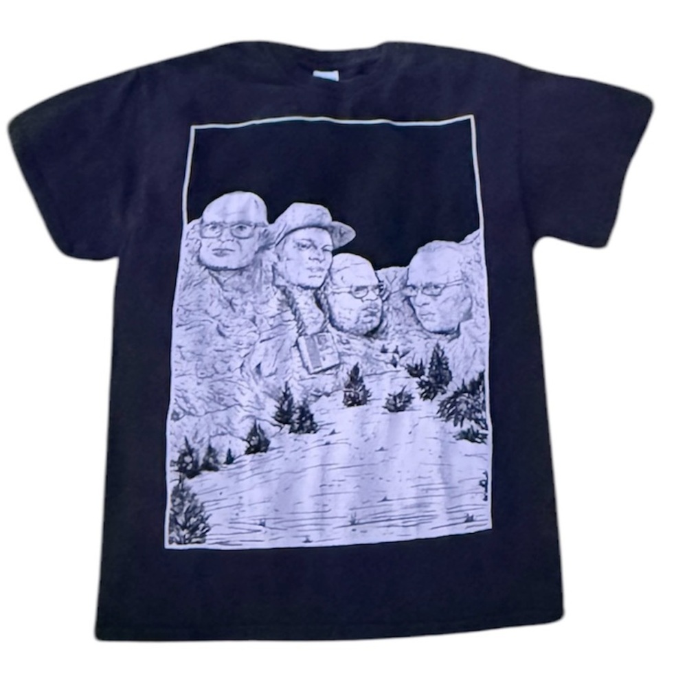 Black and White Short Sleeve Tee with Artistic Graphic